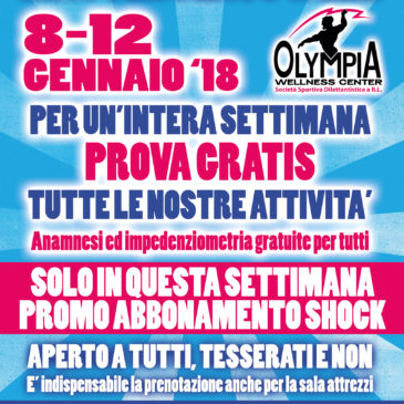 MASTERCLASS WEEK – 8-12 GENNAIO ’18