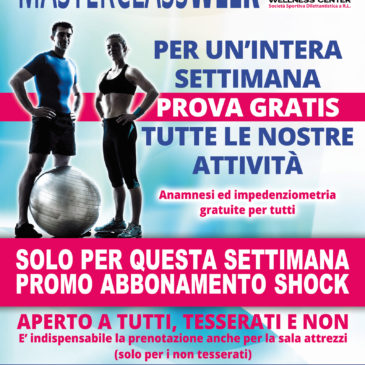 MASTERCLASS WEEK 14-18 gennaio 2019